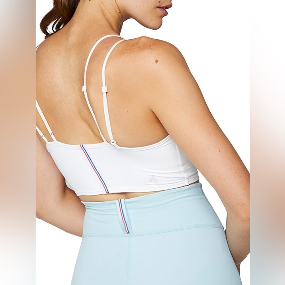 Fourlaps White Poise Light Support Longline Sports Bra NEW Medium